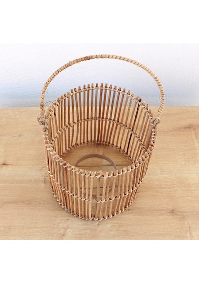 Serra Rattan Büyük Boy Mumluk 20x20x30 Cm Bej