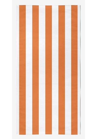 Çizgili Dijital Baskılı 75x150 Cm Plaj Havlusu Turuncu