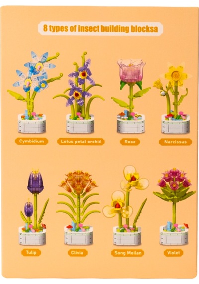 Building Block Flower 134 Parça Sarı Orkide