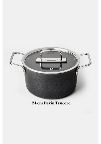 Fin Derin Tencere 24 Cm Siyah