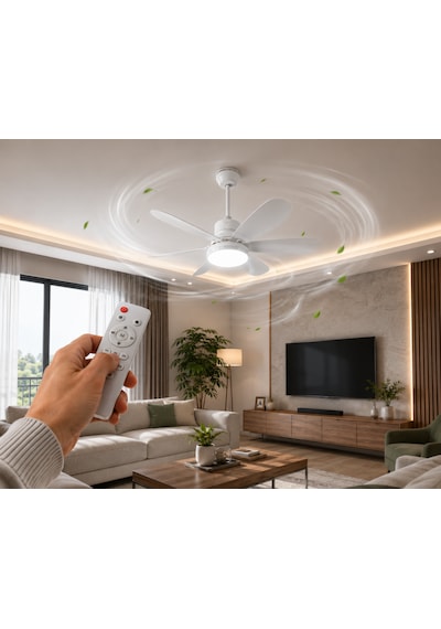 Volttrend 40w Led 6 Pervaneli Tavan Vantilatörü E27 Duylu 3 Renk Fonksiyonlu Vt-1154