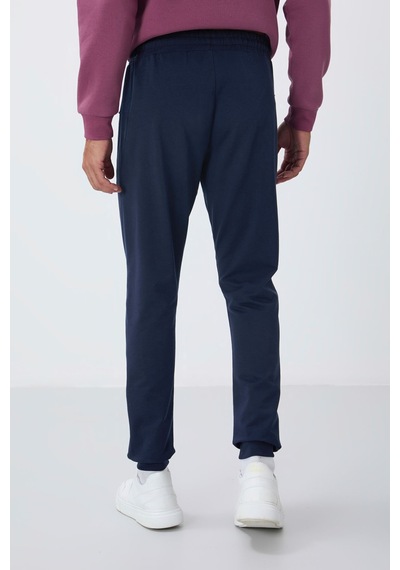 Tommy Life İndigo Fermuar Cepli Standart Kalıp Jogger Erkek Eşofman Alt - 84651 İndigo