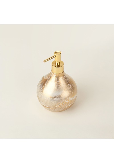 Design Celina Cam Sıvı Sabunluk - Gold / Beyaz Çok Renkli
