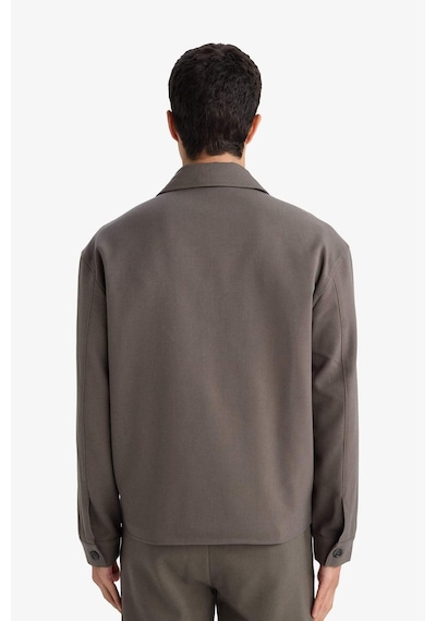 Defacto Slim Fit Dar Kesim Polo Yaka Astarlı Düğmeli Mont F7756ax26spkh148 Haki-kh148