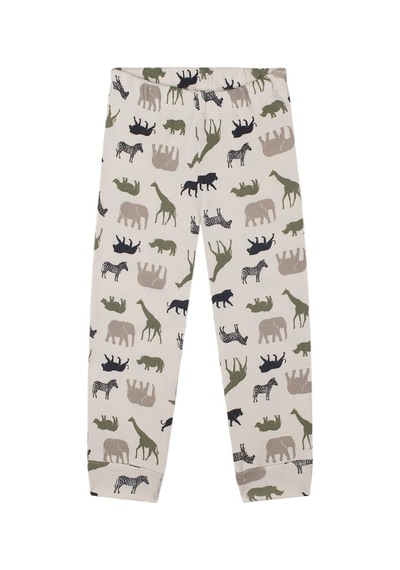 Antebies Organik Gots Sertifikalı Safari Macerası Desenli, Uzun Kollu Erkek Çocuk Pijama Takımı Yeşil