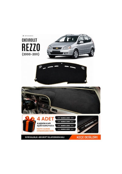 Chevrolet Rezzo 2000-2011 Uyumlu Torpido Örtüsü, Torpido Kılıfı - Siyah Bej