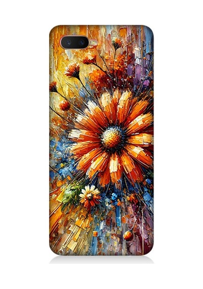 Oppo Rx 17 Neo Uyumlu Çiçek Dalgasında Sarı Güzellik Desenli Silikon Kılıf Çok Renkli