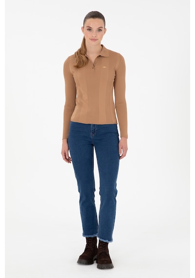 U.S. Polo Assn. Kadın Mavi Slim Flare Cropped Fit Jean Pantolon 50296001-DN0022 U.S. Polo Assn. Kadın Mavi Slim Flare Cropped Fit Jean Pantolon 50296001-DN0022
