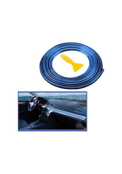Mavi Araba Oto Trim Dekorasyon Şeridi Kauçuk Elastik Kolay Kurulum 5 Metre Şerit Bant 5047 Belirtilmemiş