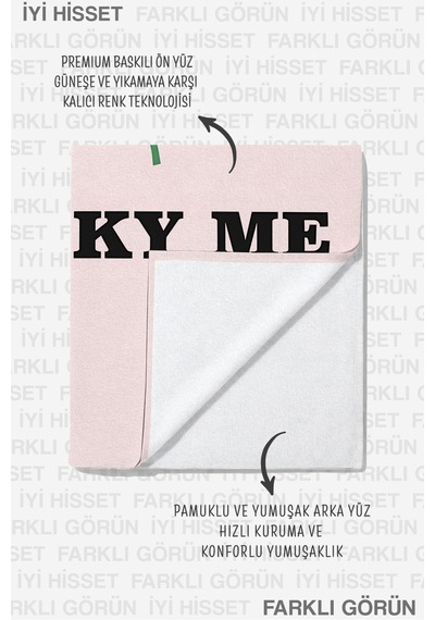 Yonca Figürlü Pembe Plaj Havlusu - Modern Minimalist Yeşil Grafik Hızlı Kuruyan Mikrofiber Havlu Sessiz Menekşe