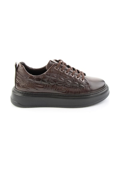 Bambi Kahve Kroko Hakiki Deri Erkek Sneaker E01398070911