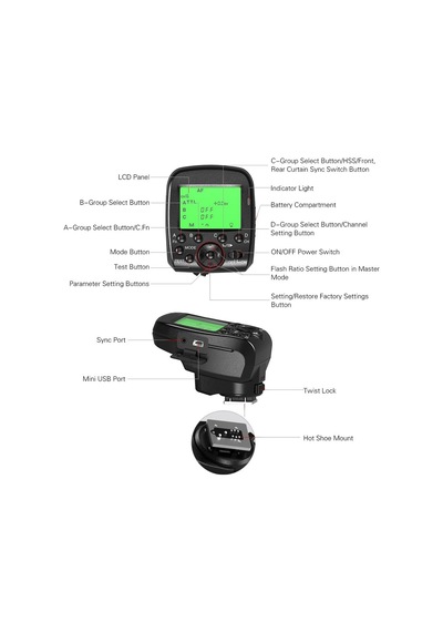 Pdx Plus,g1 Trigger Lcd Ekranlı Ttl Kablosuz Tetikleyici 16 Kanal Sony