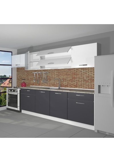 Decoraktiv Prestij 280 Mdf Hazır Mutfak Dolabı - Tezgah Dahil - Antrasit Beyaz Antrasit - Beyaz Decoraktiv Prestij 280 Mdf Hazır Mutfak Dolabı - Tezgah Dahil - Antrasit Beyaz Antrasit - Beyaz
