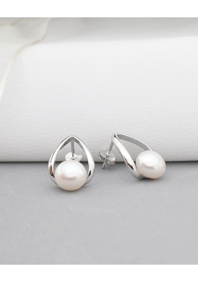 Brezza Lusso Jewelry Luxury Elegant Stylish Night Hakiki İnci Kadın Gümüş Küpe