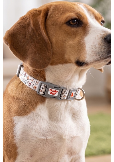 Köpekler İçin Dayanıklı Ve Güvenli, Desenli Boyun Tasması 25mm Gri