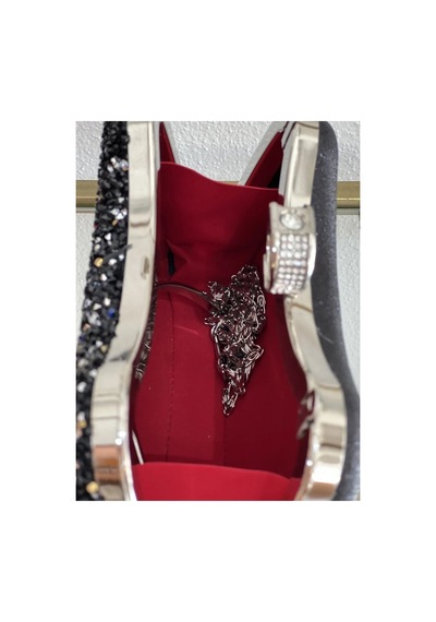 Linalya Jewelry Taş Detalı Siyah Abiye Çanta