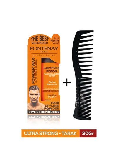 Fontenay Saç Şekillendirici Pudra Toz Wax Ultra Strong Turuncu 20 G + Şekil Tarak 2'li Set