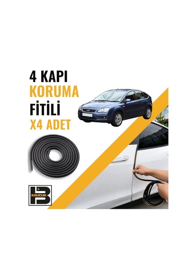 Ford Focus Hatchback 2.nesil Kapı Koruma Fitili-4 Kapı-siyah-bm2238