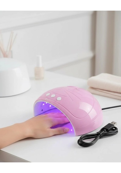 Mey İthalat Ultraviyole Işıklı 15 Ledli 45w Oje Kurutucu Makine Pembe