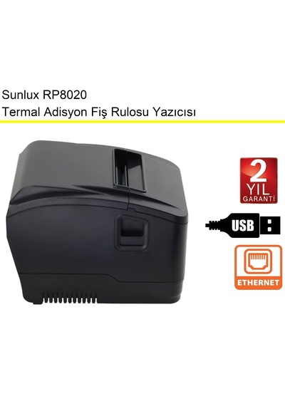 Sunlux Rp8020 Adisyon Rulo Fiş Yazıcısı Kağıt Genişiliği:80 Mm