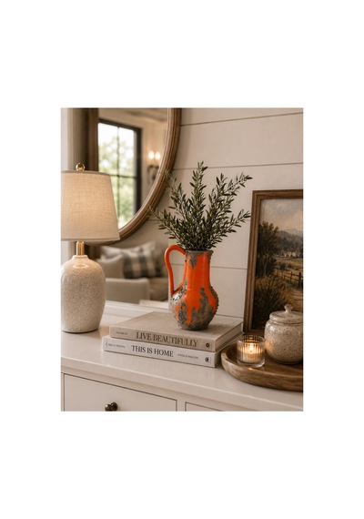 Antika Vazo Küp Vintage Texture Turuncu - 598880932 Turuncu