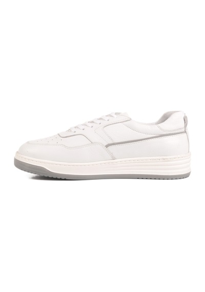 Beyaz Hakiki Deri Erkek Casual Ayakkabı Lo2140-2090 M Beyaz