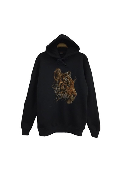 Kaplan Baskılı Çocuk Sweatshirt Siyah