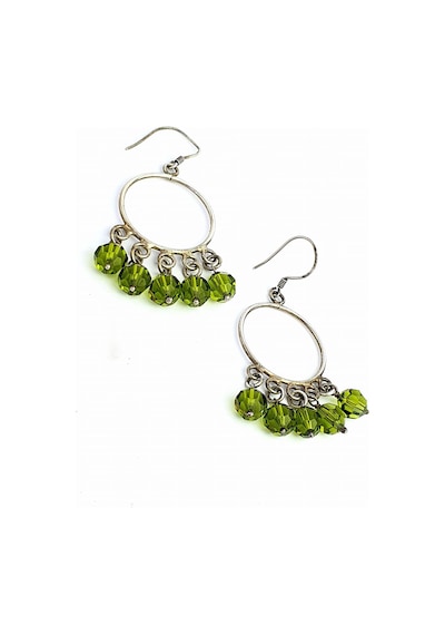 Peridot Taşlı 925 Ayar Gümüş Tasarım Küpe