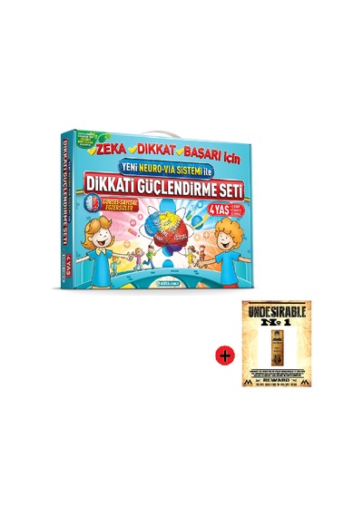 Adeda 4 Yaş Dikkati Güçlendirme Seti + Kişiye Özel İsimli Ahşap Harry Potter Kitap Ayracı