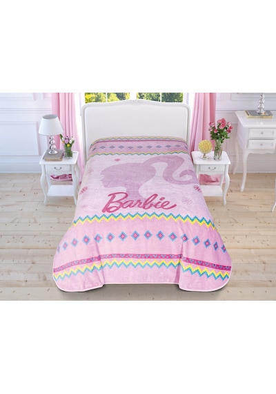 Taç Lisanslı Battaniye Barbie Pink Tek Kişilik