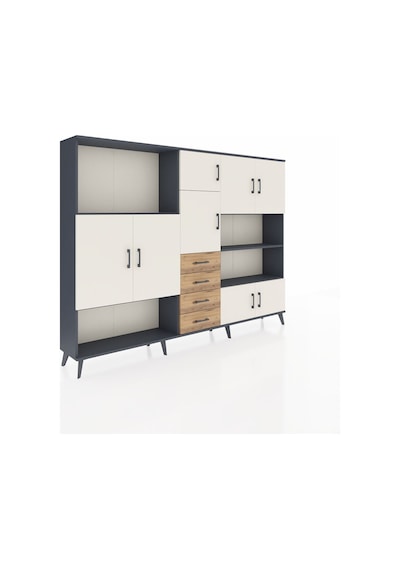 Arges Dolap 9 Raflı 4 Çekmeceli 8 Kapaklı 220x30x163 Antrasit-ayt Antrasit-aytaşı/çam Arges Dolap 9 Raflı 4 Çekmeceli 8 Kapaklı 220x30x163 Antrasit-ayt Antrasit-aytaşı/çam