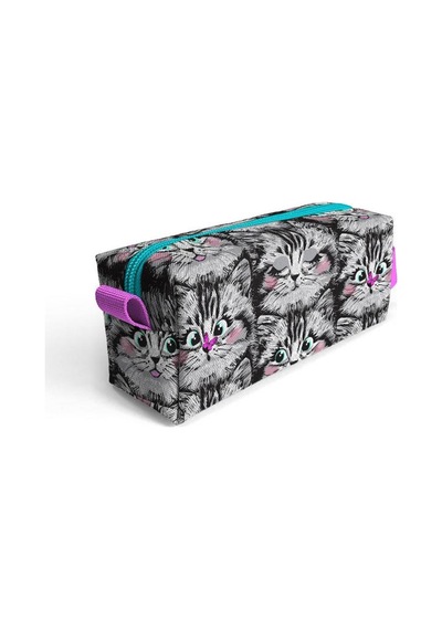 Coral High Kids Gri Kedi Desenli Kalem Çantası 22078 Çok Renkli