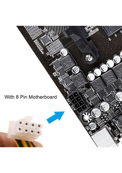 ATX 4 Pin 8 Pin Güç Kablosu 4 Pin Dişi 8 Pin Erkek Anakart CPU