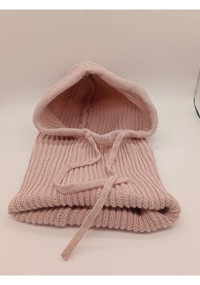 Kadın Kışlık Triko Örgü Balaklava Tesettür Başlık-şapka Pembe