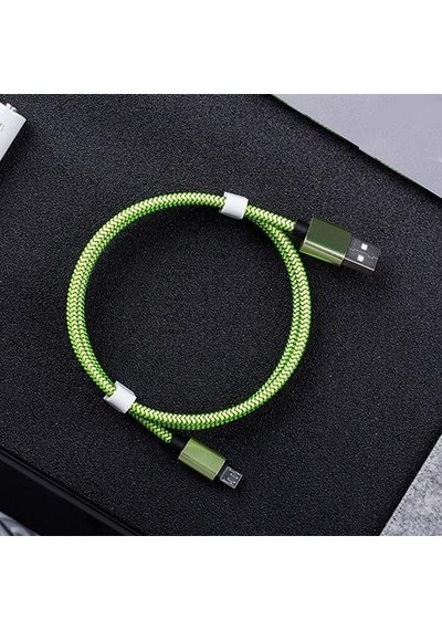 Micro Usb Hasır Metal Ipli Android Hızlı Şarj Data Kablosu