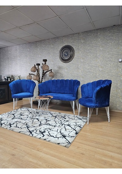 Zafir Beyaz Boyalı Tel Ayak Papatya Çay Seti Koltuk Takımı , Balkon, Salon, Ofis, Cafe Koltuk Takımı Mavi Zafir Beyaz Boyalı Tel Ayak Papatya Çay Seti Koltuk Takımı , Balkon, Salon, Ofis, Cafe Koltuk Takımı Mavi