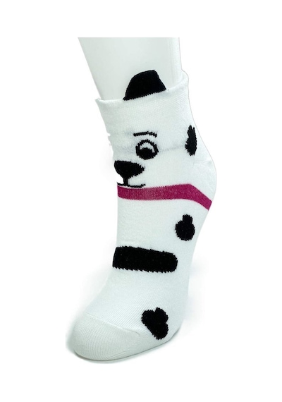 2as 3 Çift Köpek Temalı 3 Boyutlu Kulaklı Pamuklu Yumuşak Kadın Bilek Çorap 113 Safran