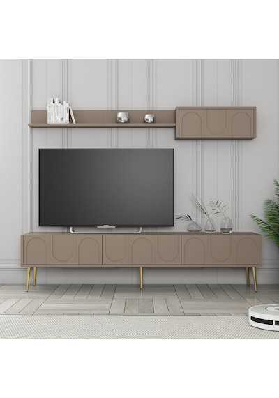 Variant Lyon Duvar Raflı Tv Ünitesi - Atlas / Altın