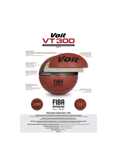 Voit Vt300 Fıba Onaylı Basketbol Topu N7 1vttpvt300fbn7