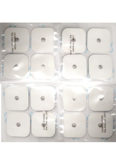 4 Pakette 16 Adet Çıtçıtlı Elektrot Pedi 5 x 5 Cm