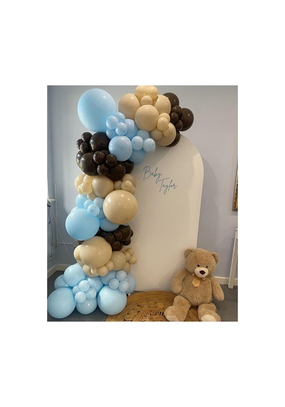 Çikolata Kahve Makaron Mavi Ve Sütlü Kahve Balon Zinciri 100 Adet Mix