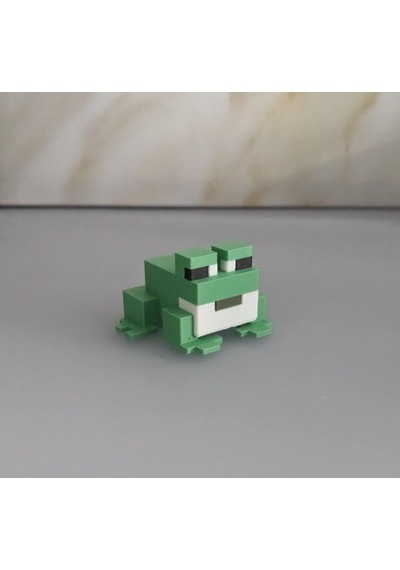 Minecraft Tarzı Dekoratif Kurbağa Figürü Piksel Tasarım Mini Oy