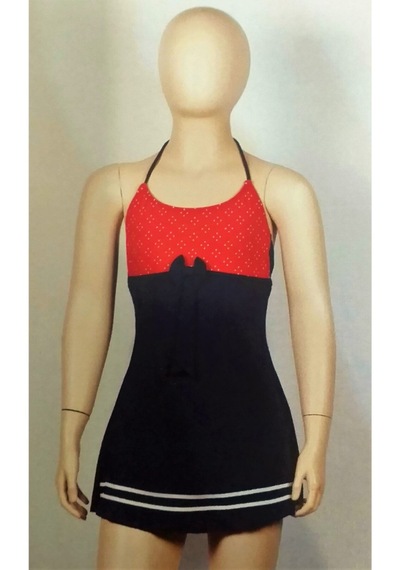 Sunsurf Boyundan Bağlamalı Elbise Mayo Lacivert