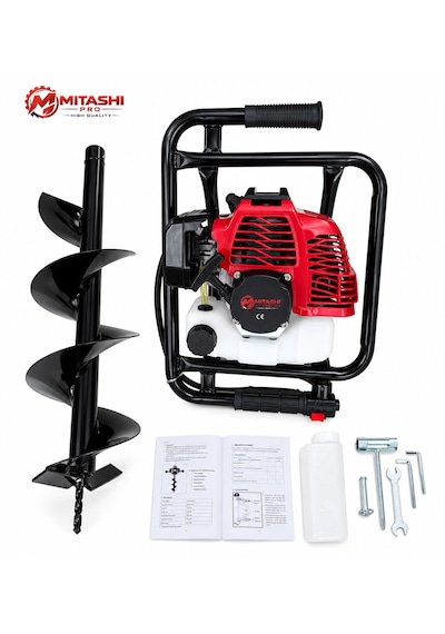 Mitashi Pro MTB EURO5 52CC Benzinli Toprak Burgu Makinesi - 20 CM