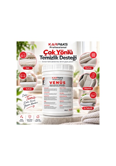 Professional Venüs Halı Ve Koltuk Tozu 850 Gr Ultra Konsantre Kalıcı Ferahlık Tüm Makinelerle Uyumlu Tekli