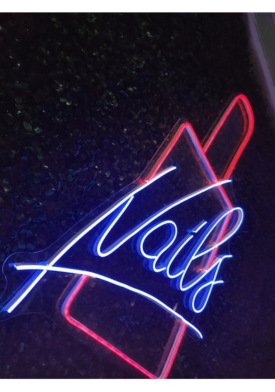 Nail Tırnak Manikür Pedikür Güzellik Merkezi Neon Led Tabela Dekoaratif 80x40cm