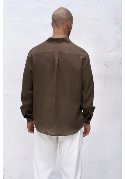 Mai Collection Mai Studios Co. Bice Kahve Keten Oversize Erkek Gömlek Kahve Mai Collection Mai Studios Co. Bice Kahve Keten Oversize Erkek Gömlek Kahve