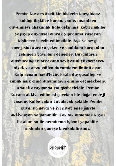 Pembe Kuvars Kalp Çakrası  Doğal Taş Spiritüel Kolye Diğer