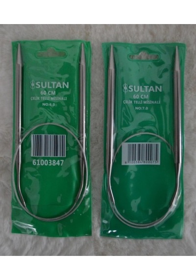 Çelik Telli Misinalı Şiş 60 Cm 6 No 7 No 1 Er Adet