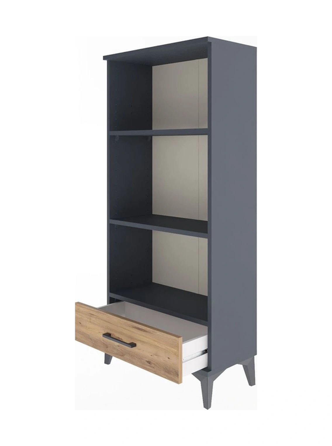 Arges Dolap 3 Raflı Tek Çekmeceli 60x30x134 Antrasit-çam Antrasit Arges Dolap 3 Raflı Tek Çekmeceli 60x30x134 Antrasit-çam Antrasit